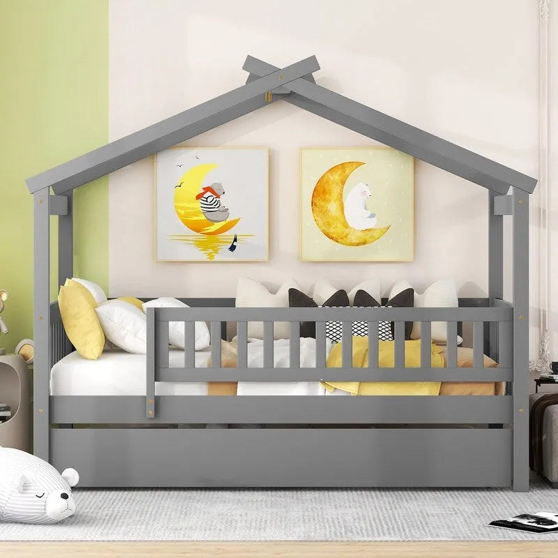 Kids House Bed Twin with Trundle
