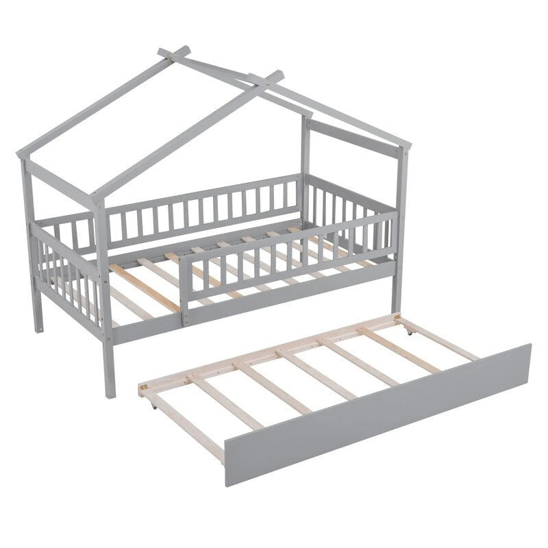 Kids House Bed Twin with Trundle
