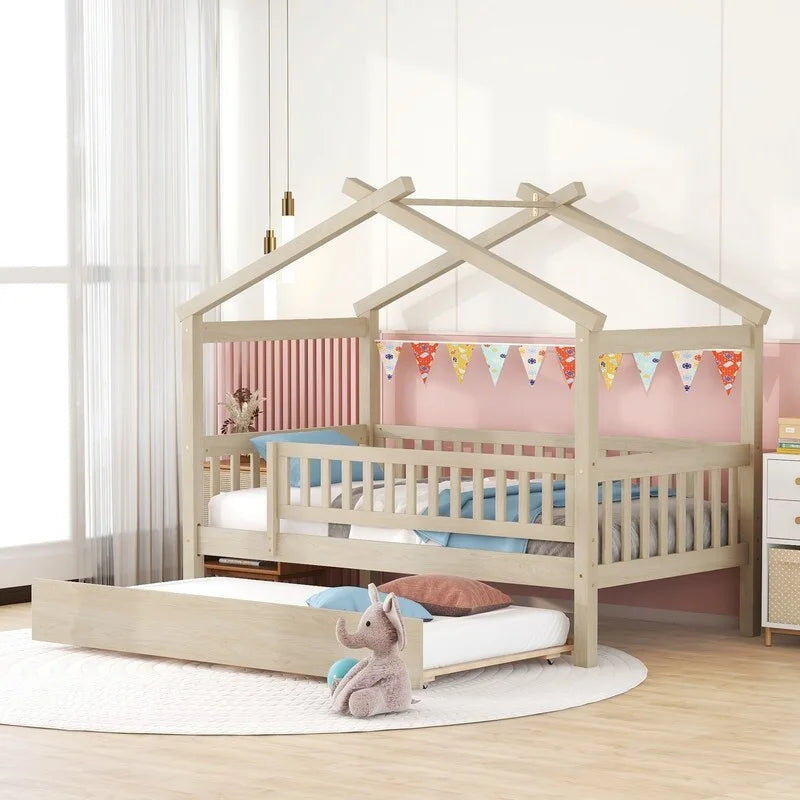 Kids House Bed Twin with Trundle