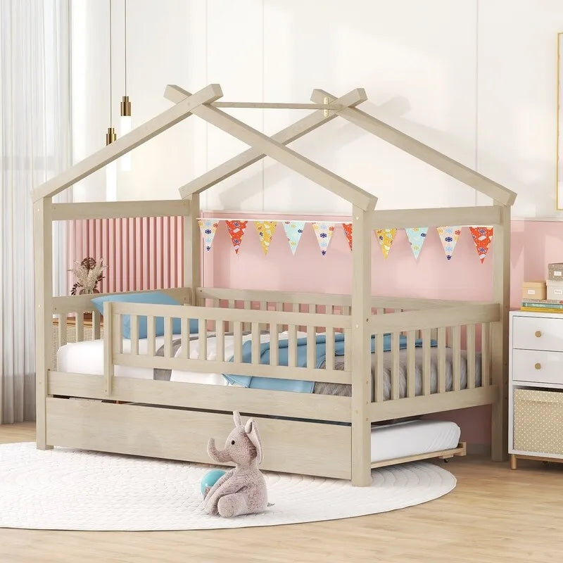 Kids House Bed Twin with Trundle