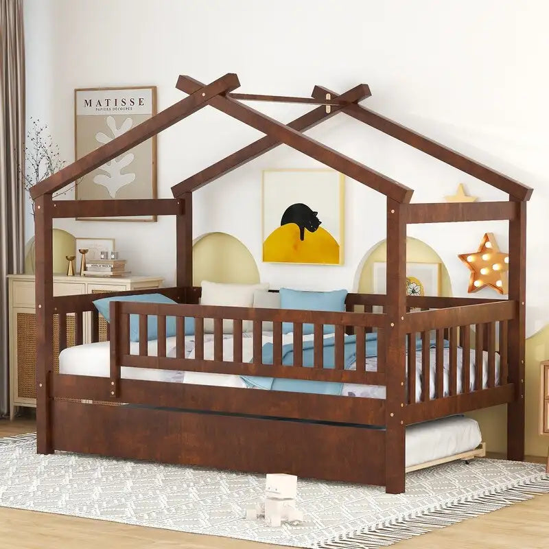 Kids House Bed Twin with Trundle