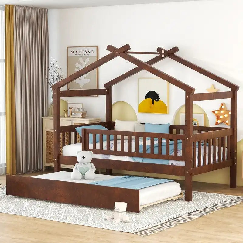 Kids House Bed Twin with Trundle