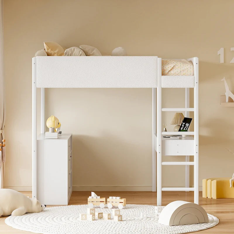 Full Size Teddy Fleece Loft Bed