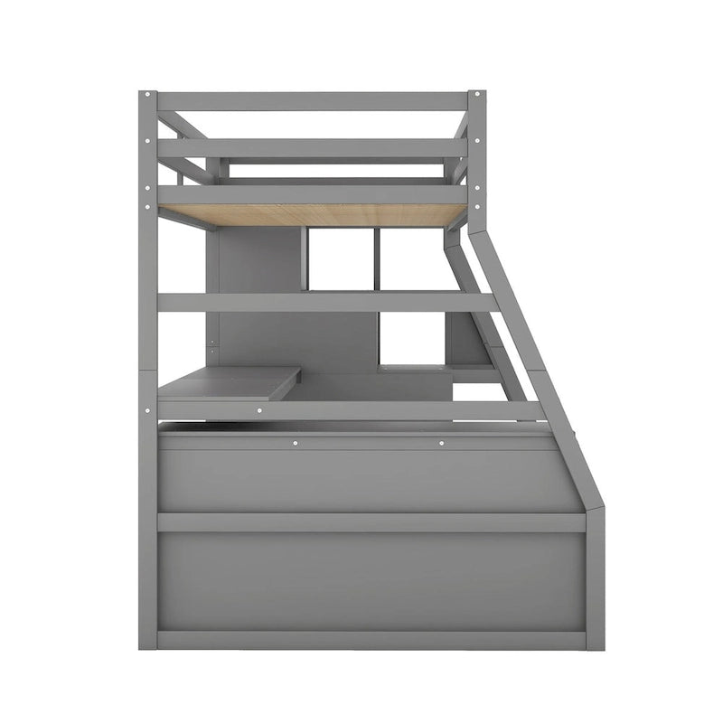 Twin Loft Bed with Integrated Drawers, Shelves & Desk for Versatile Use